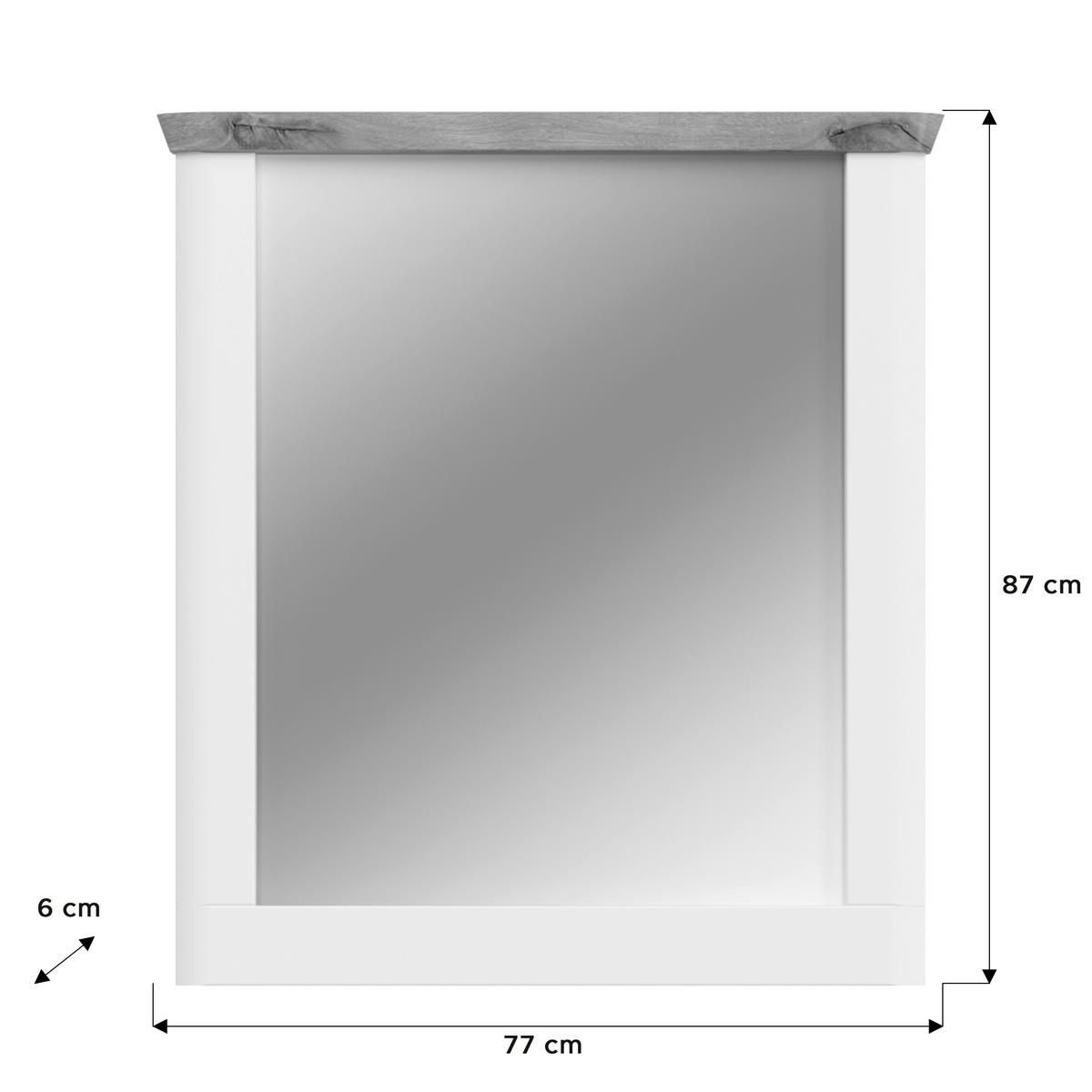 Wandspiegel Michigan Rechteckig B: 79 Cm - Weiß, LIFESTYLE, Glas/Holzwerkstoff (79/89/6cm) - MID.YOU