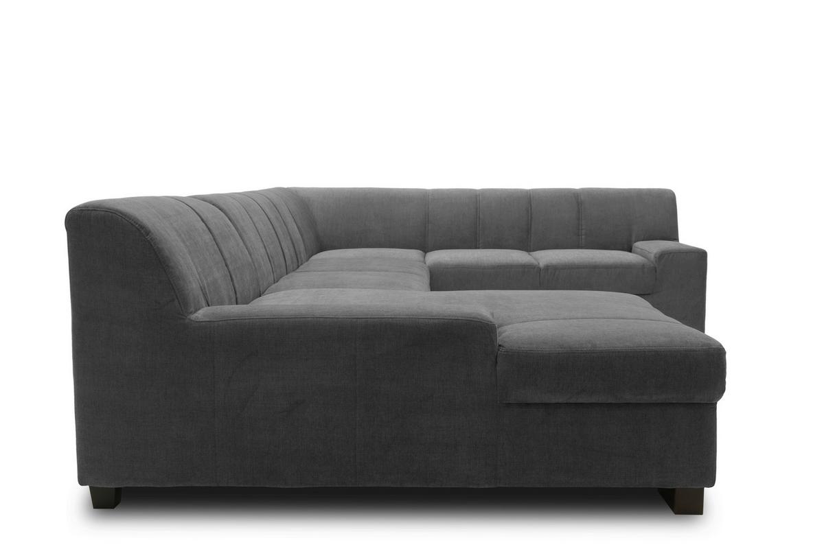 Wohnlandschaft Norma Anthrazit Webstoff - Wengefarben/Anthrazit, Design, Textil (153/328/212cm) - MID.YOU