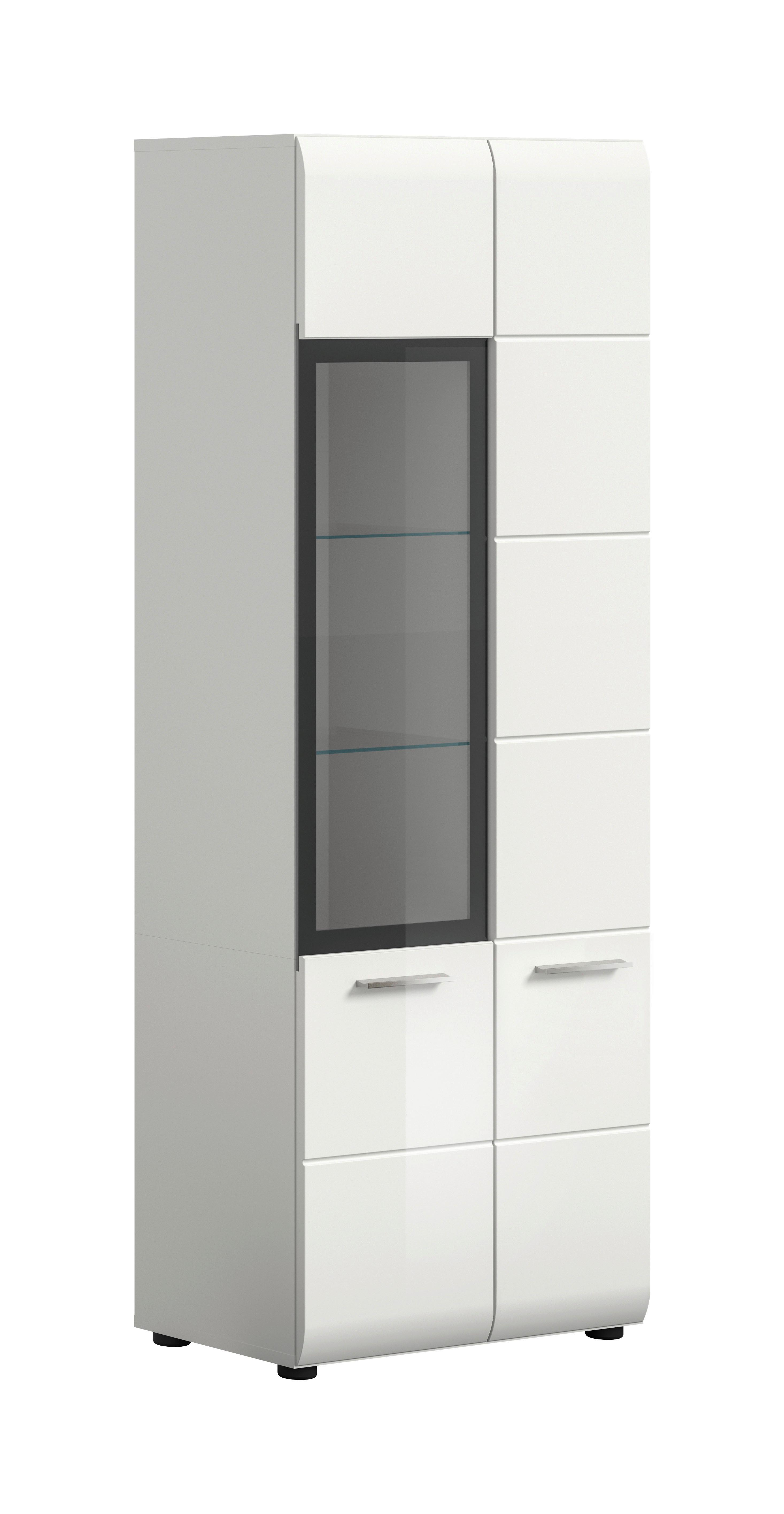 Sideboard Ice Weiß/weiß Hochglanz B: 60 Cm - Weiß Hochglanz/Schwarz, Design, Glas/Holzwerkstoff (60/160/34cm) - Livetastic