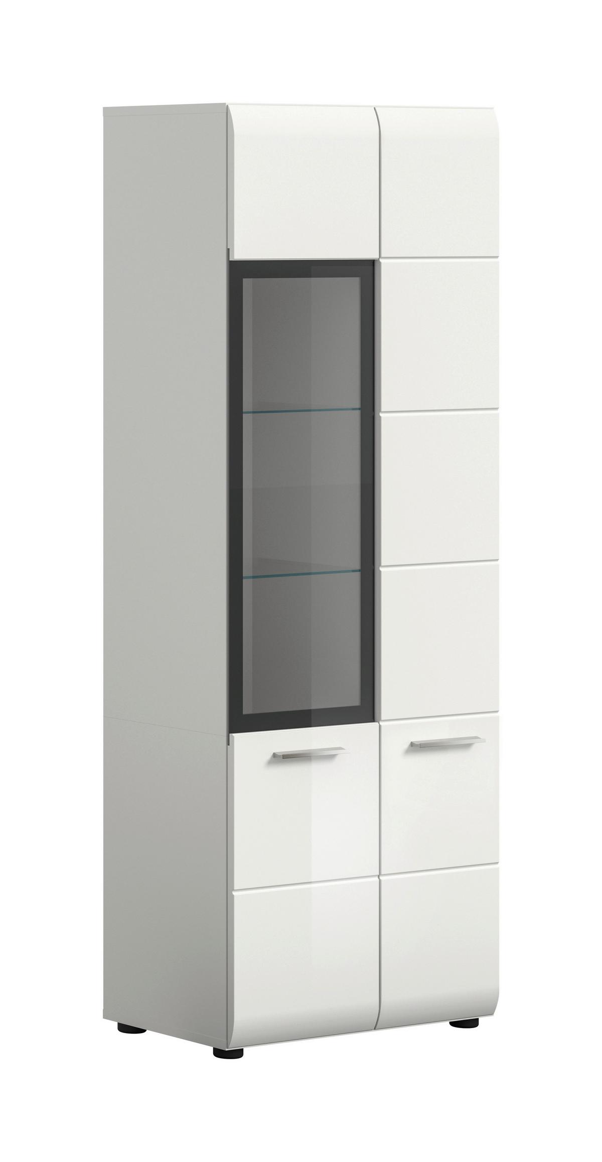 Sideboard Ice Weiß/weiß Hochglanz B: 60 Cm - Weiß Hochglanz/Schwarz, Design, Glas/Holzwerkstoff (60/160/34cm) - Livetastic