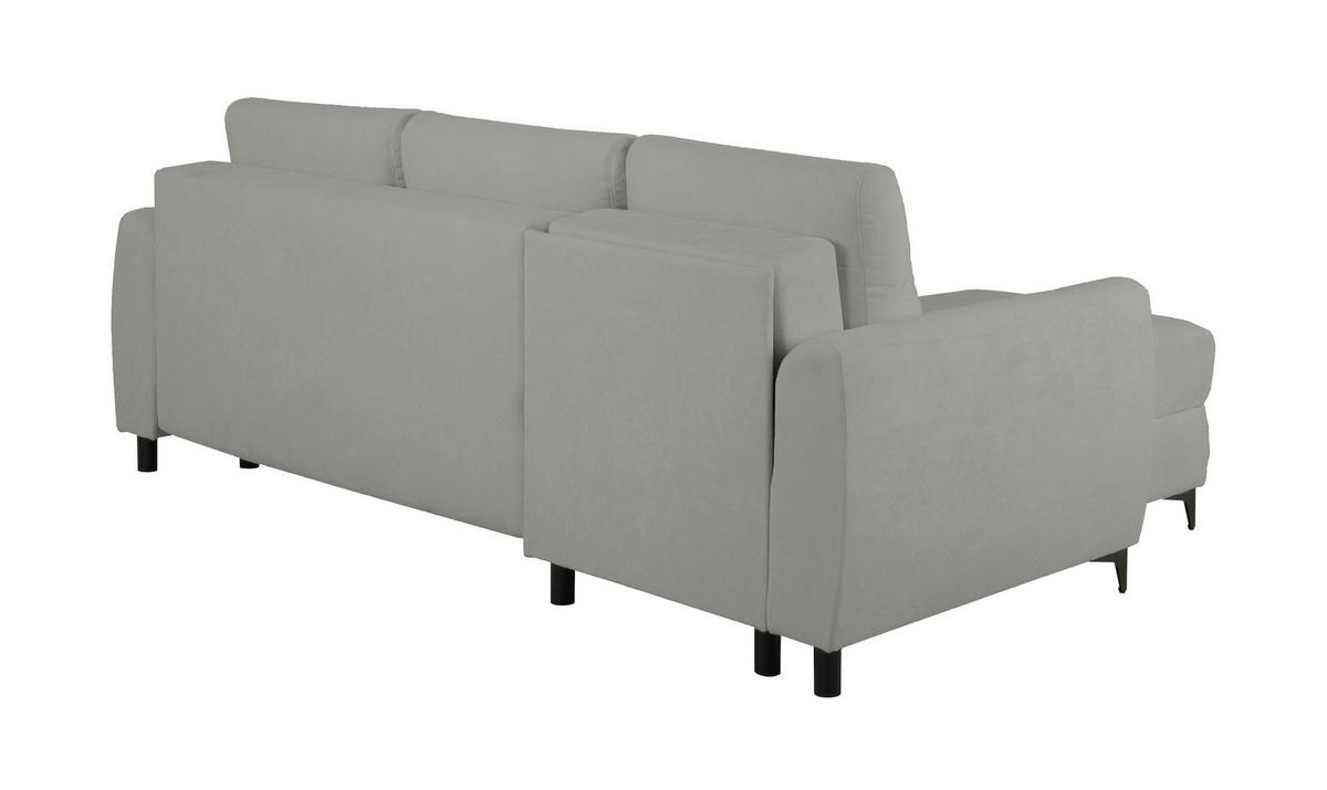 Ecksofa Moli, Grau S: 236x148 cm - Schwarz/Grau, Design, Textil (236/148cm) - MID.YOU