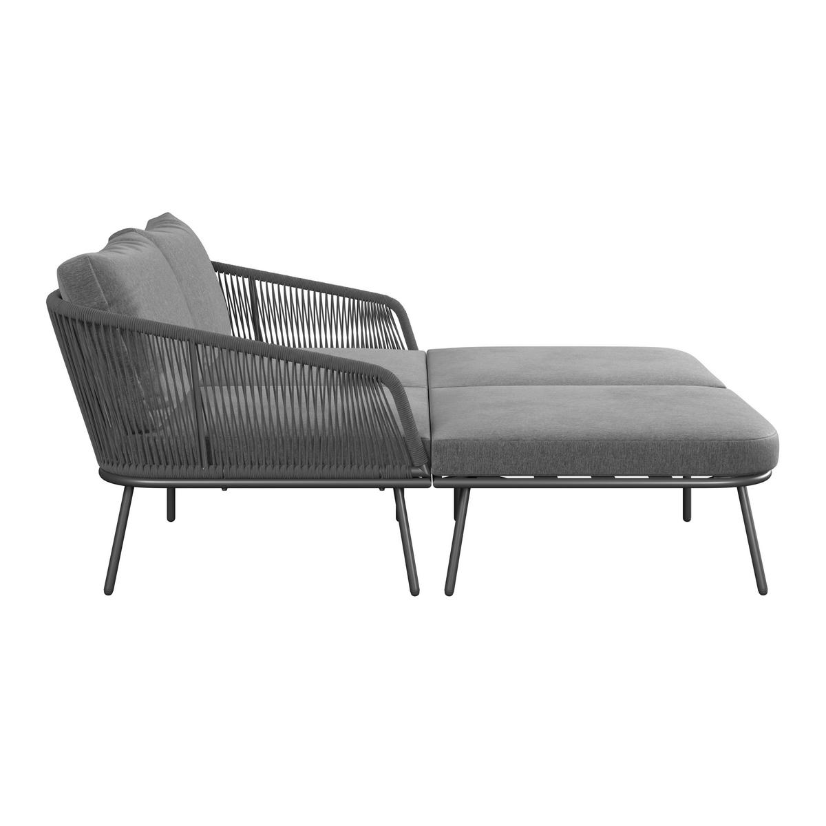 Sonneninsel Madeira - Dunkelgrau/Schwarz, MODERN, Textil/Metall (150/75/95cm) - Beldano