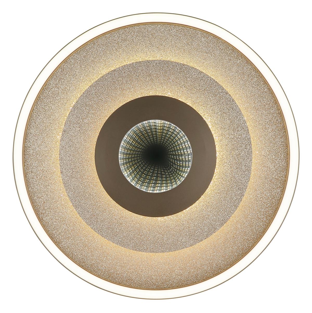 LED-Deckenleuchte inkl. 1x LED 230V, 30W, Metall/Kunststoff - Champagner/Goldfarben, Design, Kunststoff/Metall - Globo
