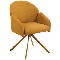 Armlehnstuhl Holly Drehbar Webstoff Curry, B: 56,5 Cm - Currygelb, MODERN, Textil/Metall (56,5/61/84cm)
