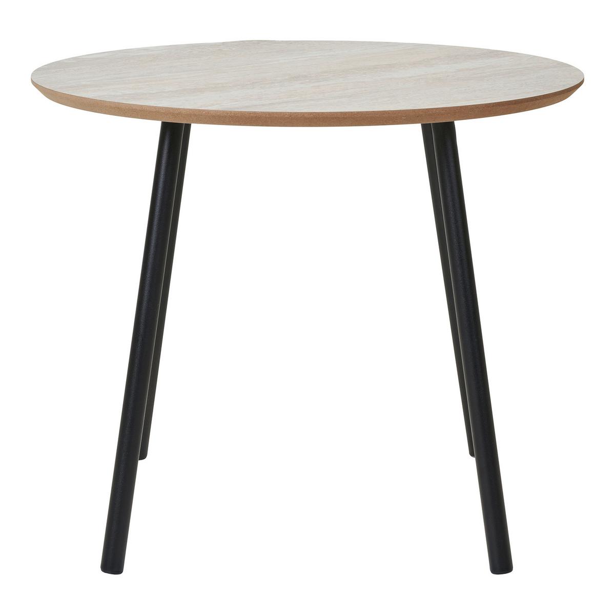 Couchtisch Aalst Beige B: 55cm - Beige/Schwarz, Design, Holzwerkstoff/Metall (55/55/45cm) - MID.YOU