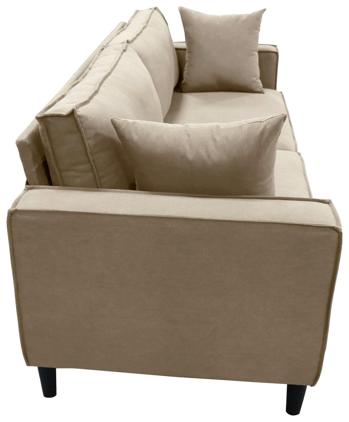 3-Sitzer-Sofa Beluna Beige B: 198,5 cm - Beige/Schwarz, Basics, Textil (198,5/84/83cm) - P & B