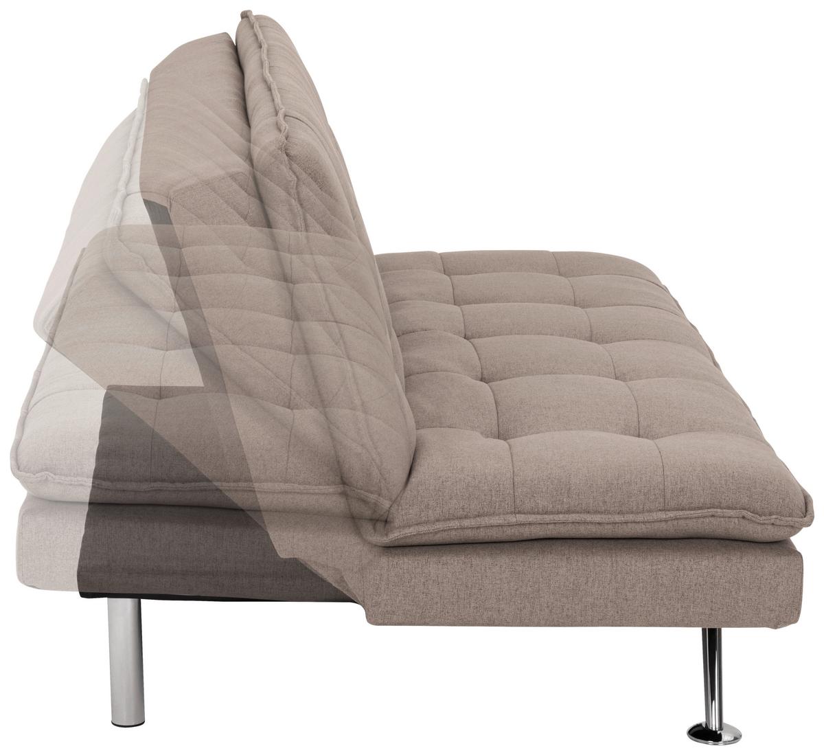 Schlafsofa Turin - Silberfarben/Braun, Basics, Textil (194/87/102cm) - MID.YOU