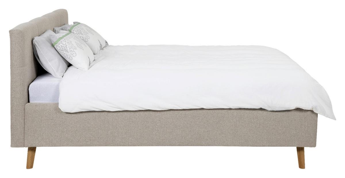 Polsterbett Rossva Lf: 180x200 Beige - Eichefarben/Beige, MODERN, Holz/Textil (180/200cm) - MID.YOU