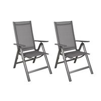 GARTENKLAPPSTUHL-SET HOCHLEHNER LENOLA ANTH,2ER SET - Anthrazit, MODERN, Kunststoff/Metall (59,5/107/73cm) - Gardenson