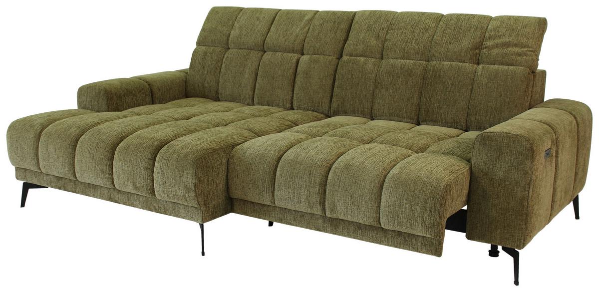 Rohová sedačka LAYA, ľavá, olivovozelená ženilka KANSAS - olivovozelená, Modern, textil (155/250cm) - Premium Living