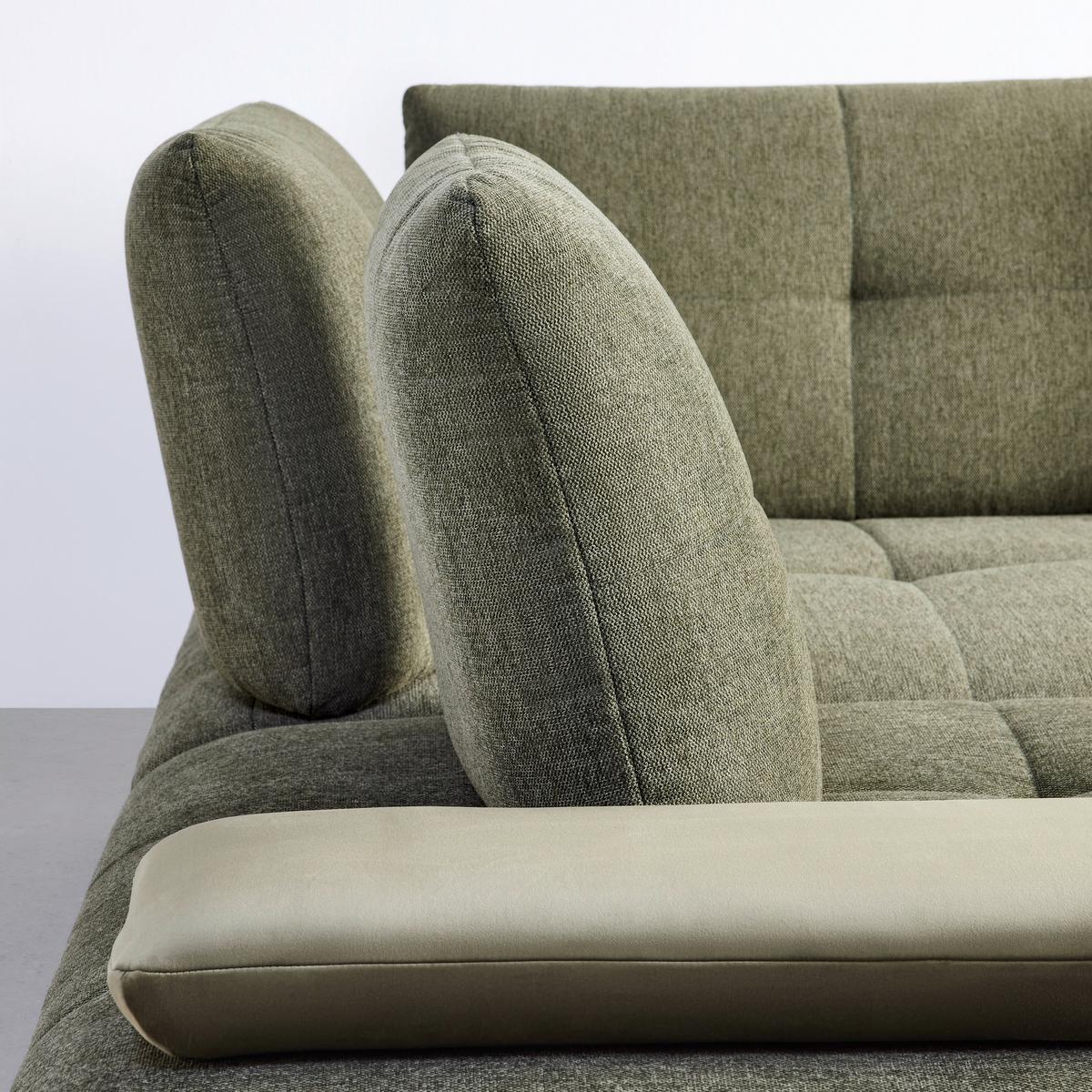 TRENDY, levá, bez funkcí, olivově zelená, s polštáři - černá/olivově zelená, Moderní, kov/kompozitní dřevo (250/310cm) - Premium Living