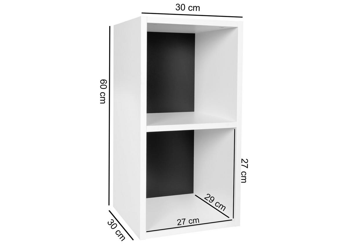 Viacúčelový regál standregal: biela/čierna - čierna/biela, Konventionell, kompozitné drevo (30/60/30cm) - MID.YOU