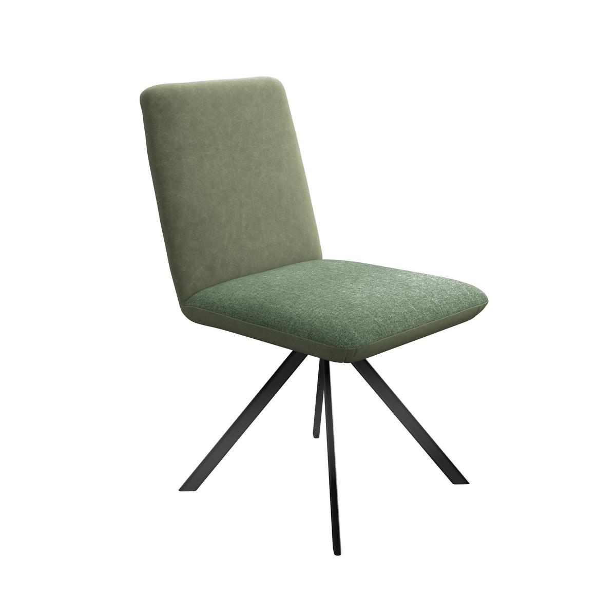 Stuhl Kian Webstoff grün, B: 46 cm - Schwarz/Grün, Trend, Textil/Metall (46/88/63cm)