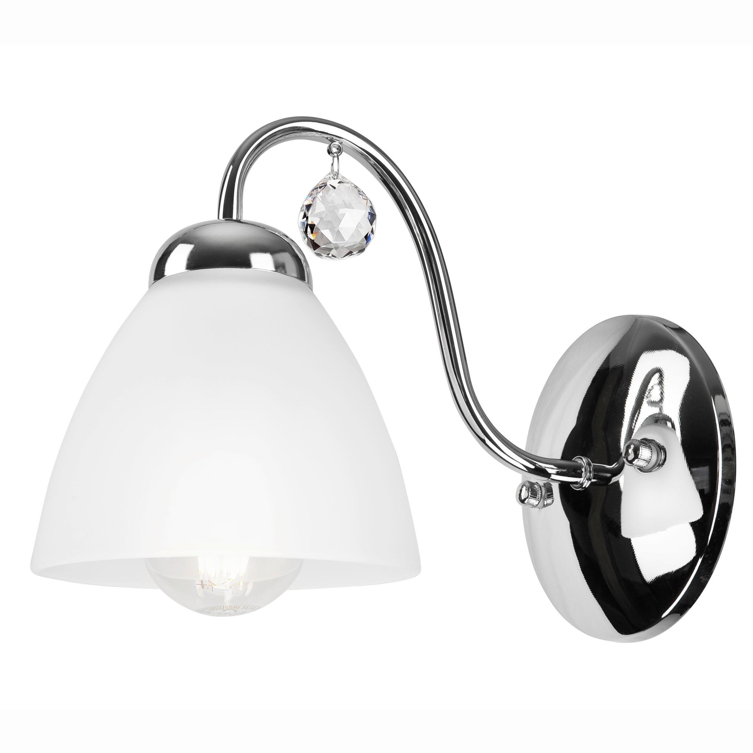 Wandleuchte Miranda Chromfarben D: 20 Cm - Chromfarben, Design, Glas (20/14cm)