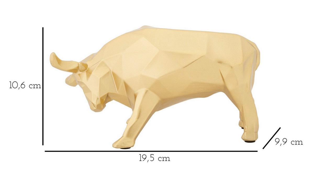Skulptur Bull Decor Goldfarben, B: 19,5 cm - Goldfarben, Basics, Kunststoff (19.5/10.6/9.9cm)