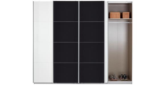 Schwebetürenschrank 361cm Bensheim, Weiß/basalt - Dunkelgrau/Weiß, MODERN, Glas/Holzwerkstoff (361/230/62cm) - James Wood