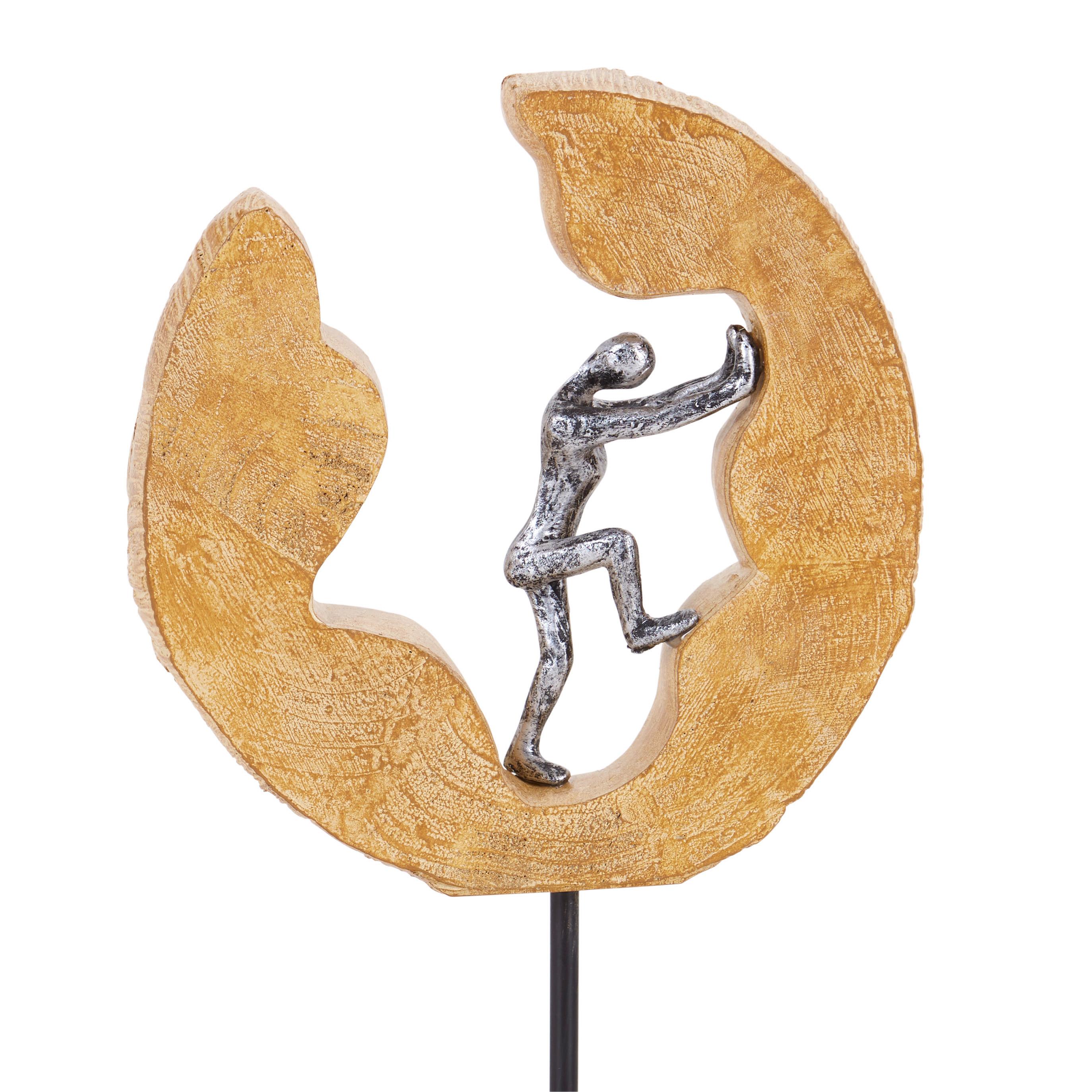 Dekofigur H: 30 cm Metall für Indoor - Silberfarben/Schwarz, MODERN, Naturmaterialien/Metall (16/7,5/30cm) - Luca Bessoni