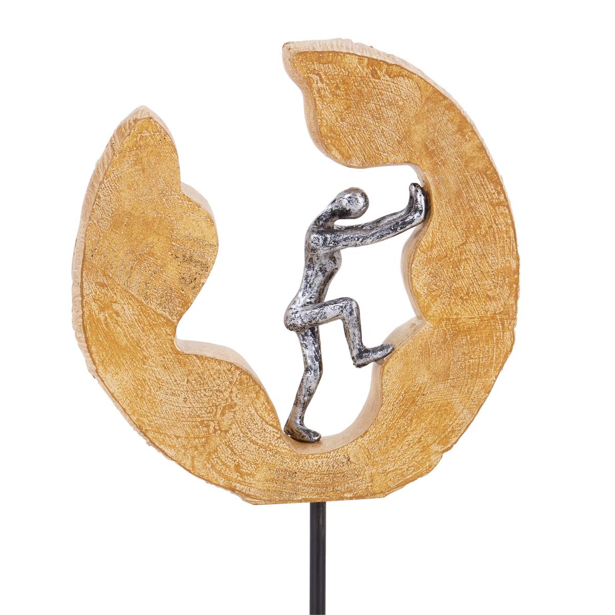 Szobor Hadebrand - natúr színű/fekete, Modern, természetes anyagok/fém (16/7,5/30cm) - Luca Bessoni