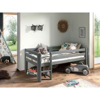 Hochbett Pino Grau lackiert 90x200 cm - Grau, MODERN, Holz/Holzwerkstoff (90/200cm) - MID.YOU