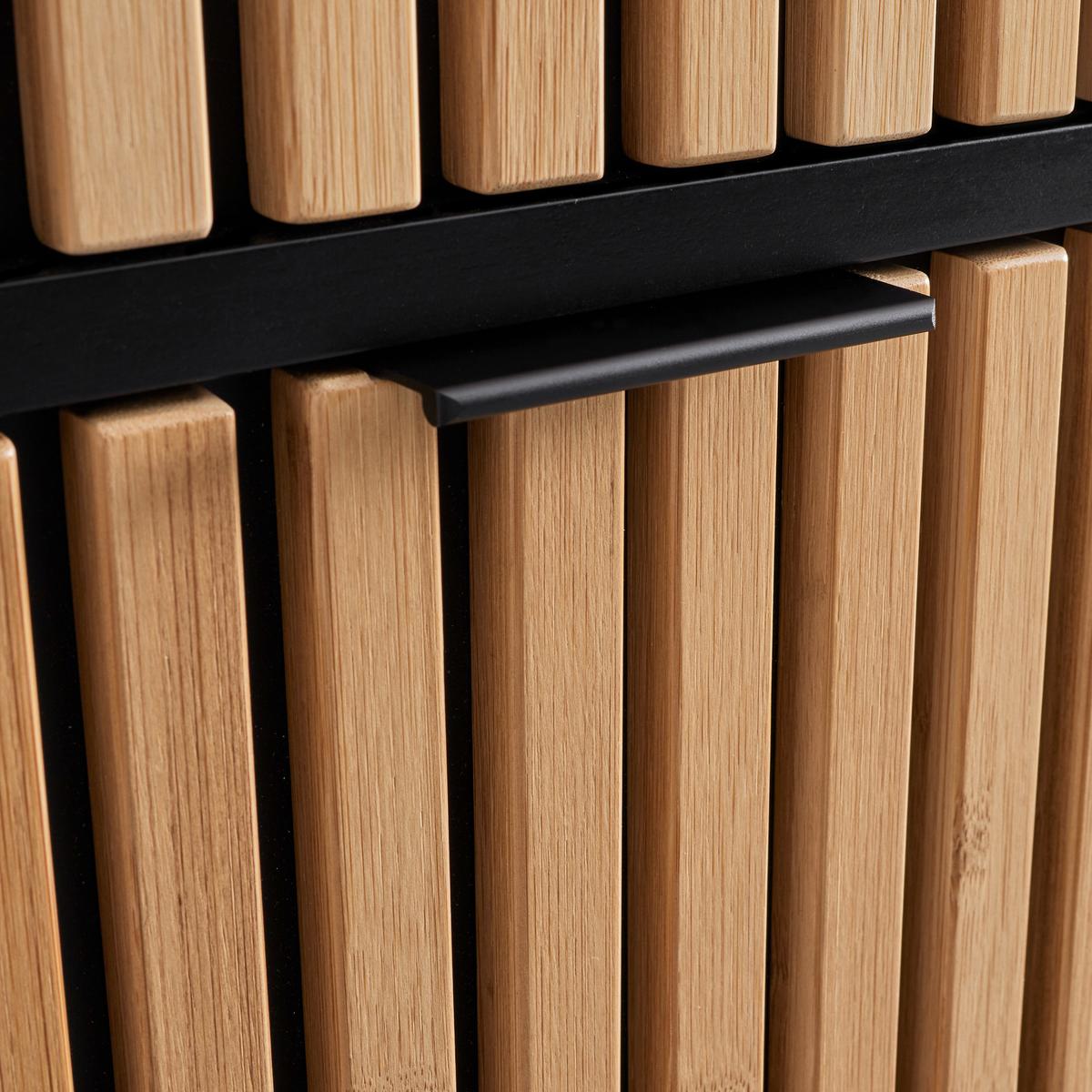 Komoda so zásuvkami MADRID - čierna/prírodná farba, Modern, kov/drevo (48/114/40cm) - Mömax