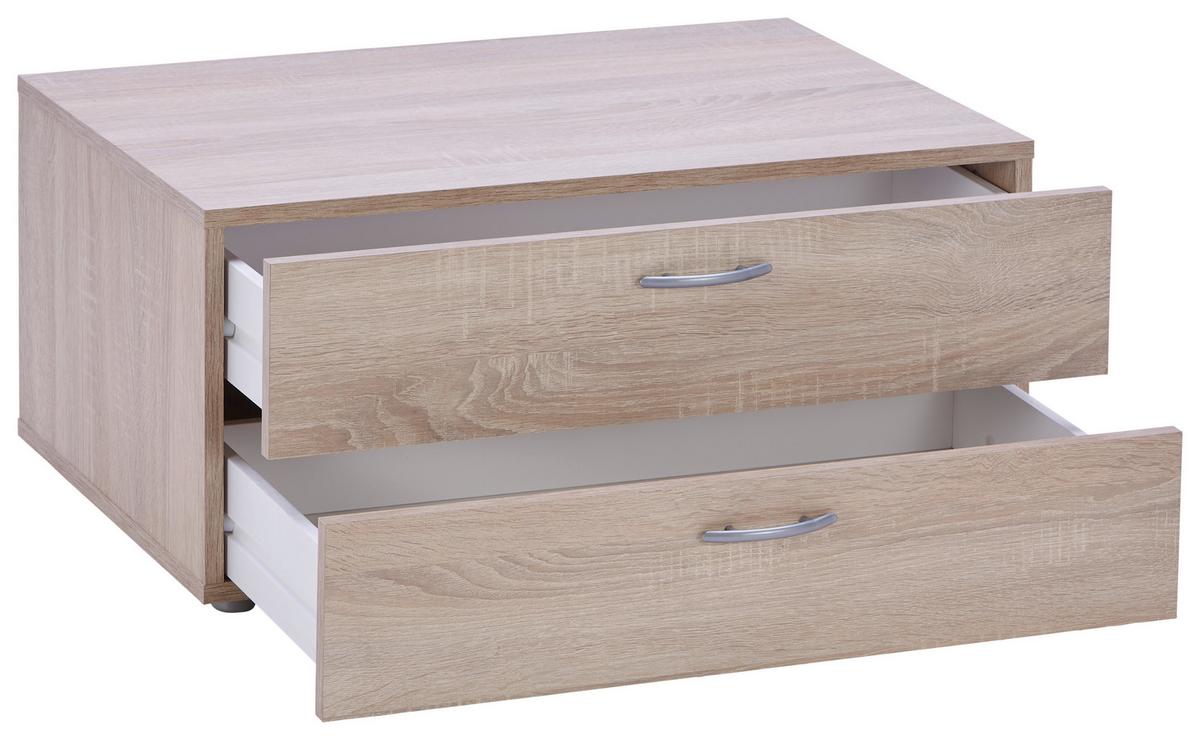 Schubladenbox Basic Sonoma Eiche Dekor 2 Laden - Sonoma Eiche, KONVENTIONELL, Holzwerkstoff (74/35/51,5cm)