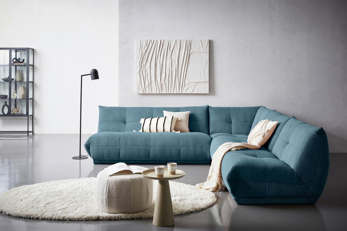 Ecksofa Giselle Petrol - Petrol, Trend, Textil (285/315cm) - Livetastic