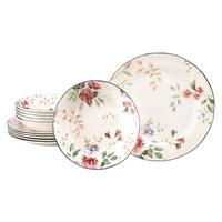 Tafelservice Priscilla Keramik 6 Personen Floral - Waldgrün/Mauve, Trend, Keramik - Creatable