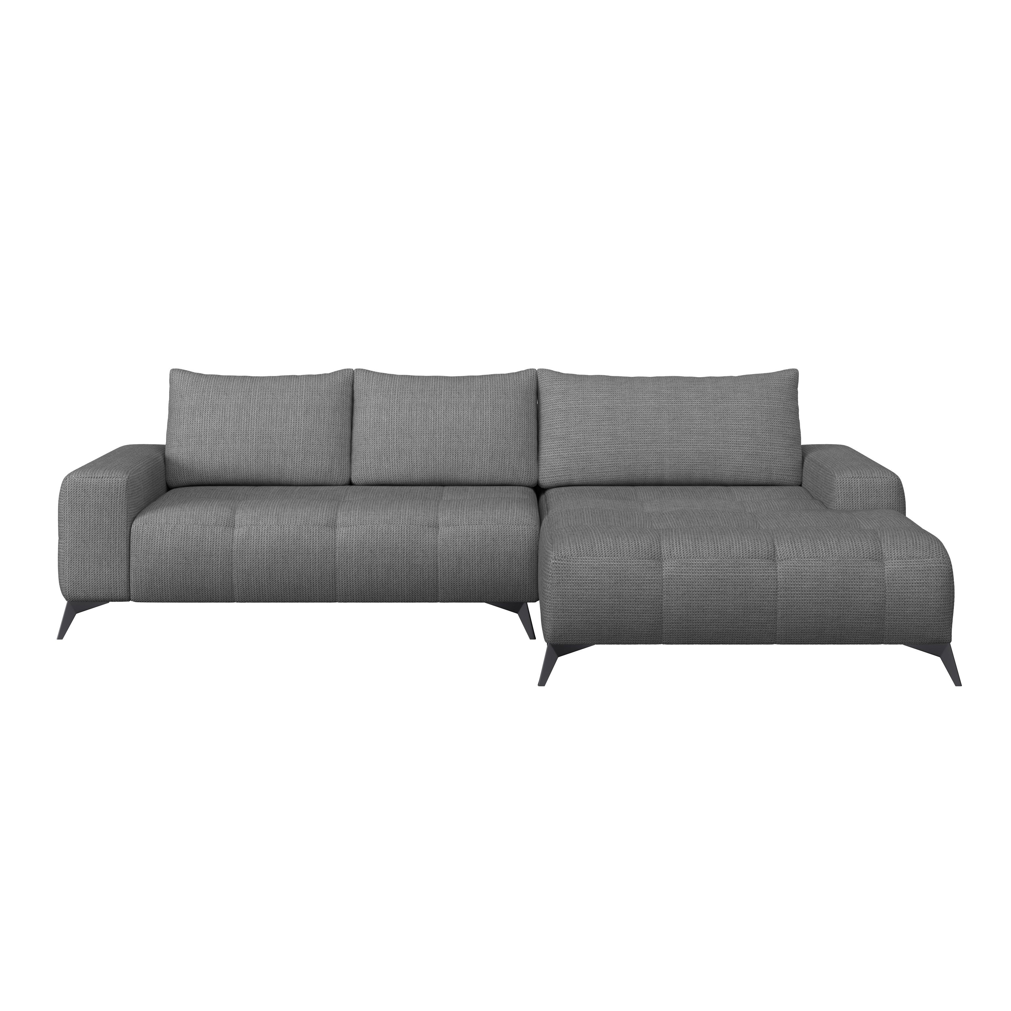 Ecksofa Mauro Anthrazit, mit Schlaffunktion - Anthrazit/Schwarz, Trend, Textil (290/175cm) - Luca Bessoni