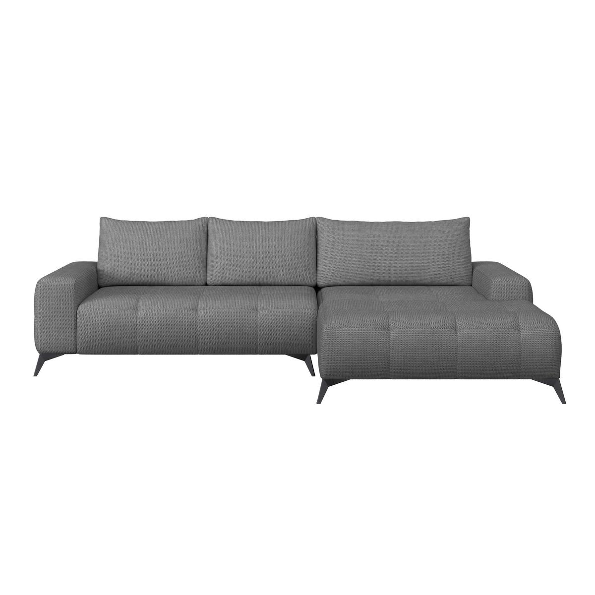 Ecksofa Mauro Anthrazit, mit Schlaffunktion - Anthrazit/Schwarz, Trend, Textil (290/175cm) - Luca Bessoni