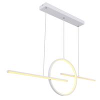 Led-hängeleuchte H: 150 Cm 1-Flammig Inkl. Fernbedienung - Weiß, Design, Kunststoff/Metall (124/10,5/150cm) - Globo