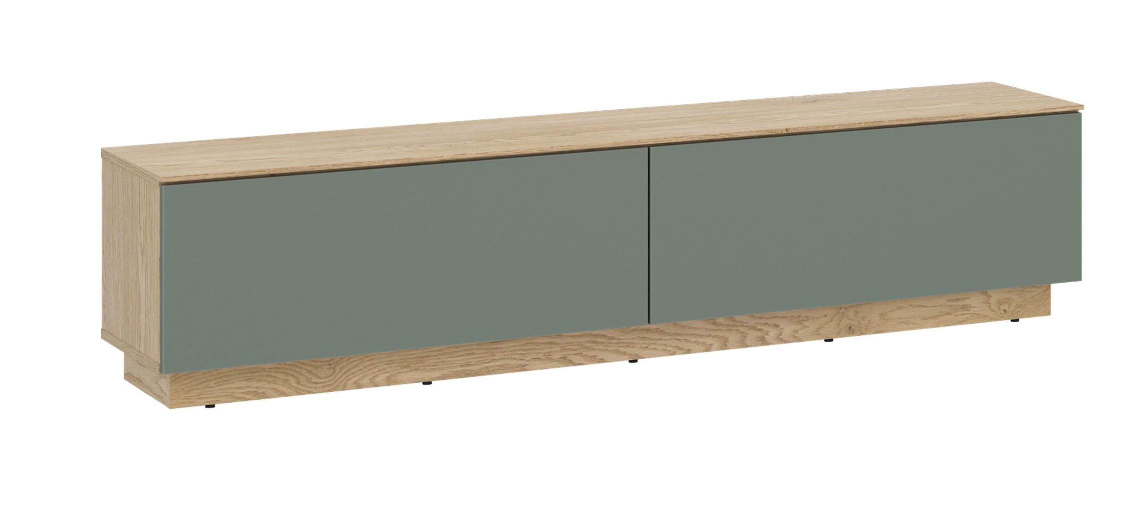 Lowboard Puento Eichefarben/Salbei B: 160cm - Eichefarben/Salbeigrün, Design, Holzwerkstoff (160/37,6/35cm) - Livetastic
