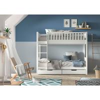 Etagenbett Scott Weiß Echtholz inkl. Zubehör - Weiß, Natur, Holz (90/200cm) - Vipack
