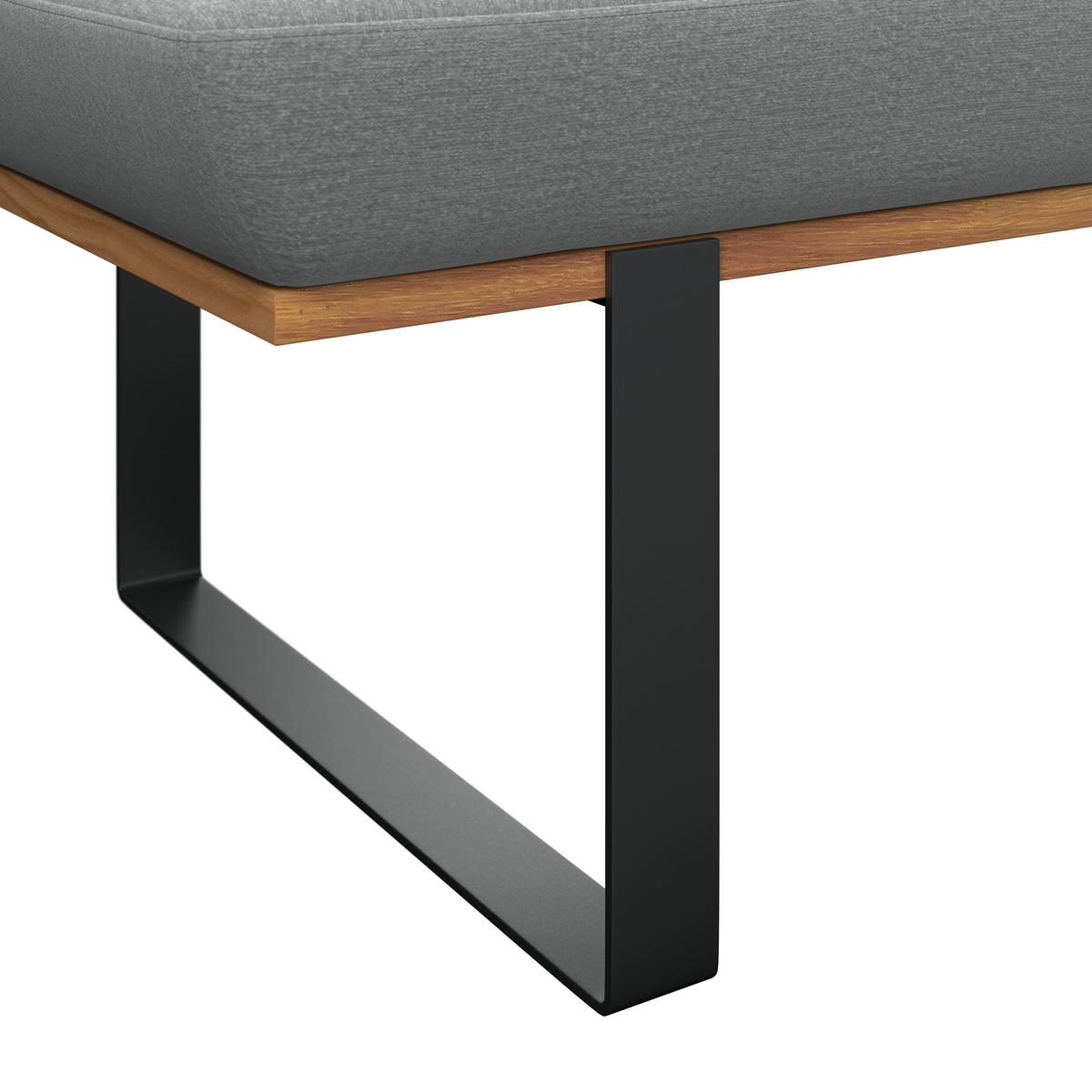 Sitzbank Tristan Webstoff hellgrau, B: 170cm - Hellgrau/Schwarz, MODERN, Holz/Textil (170/48/90cm) - James Wood