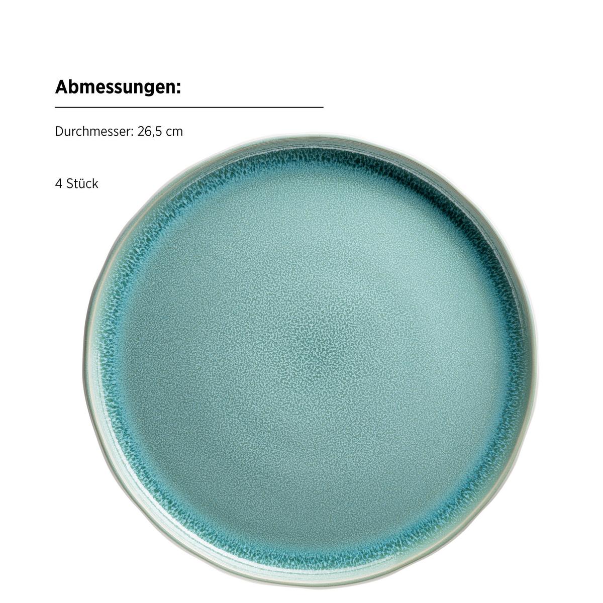 Kombiservice Elea 16-Teilig Steinzeug, Hellgrün, 4 Pers. - Hellgrün, Basics, Keramik - Mäser