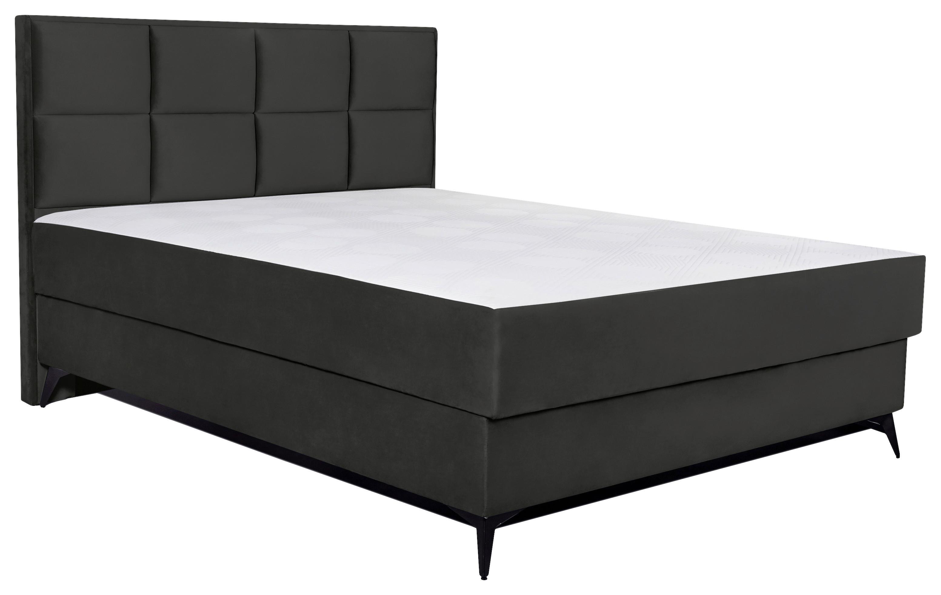 Kárpitozott Ágy Terra New 160/200 Cm - sötétszürke/szürke, Konventionell, faalapú anyag/textil (160/200cm)