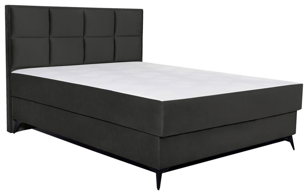 Kárpitozott Ágy Terra 160/200 Cm - sötétszürke/szürke, Konventionell, faalapú anyag/textil (160/200cm)