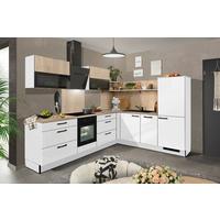 Eckküche Pn215/pn100 - Weiß Hochglanz/Eichefarben, MODERN, Holzwerkstoff (285/230cm) - Pino