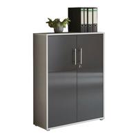 Aktenschrank Office Edition - Anthrazit Hochglanz/Grau, MODERN, Holzwerkstoff (84,5/114/33cm) - MID.YOU