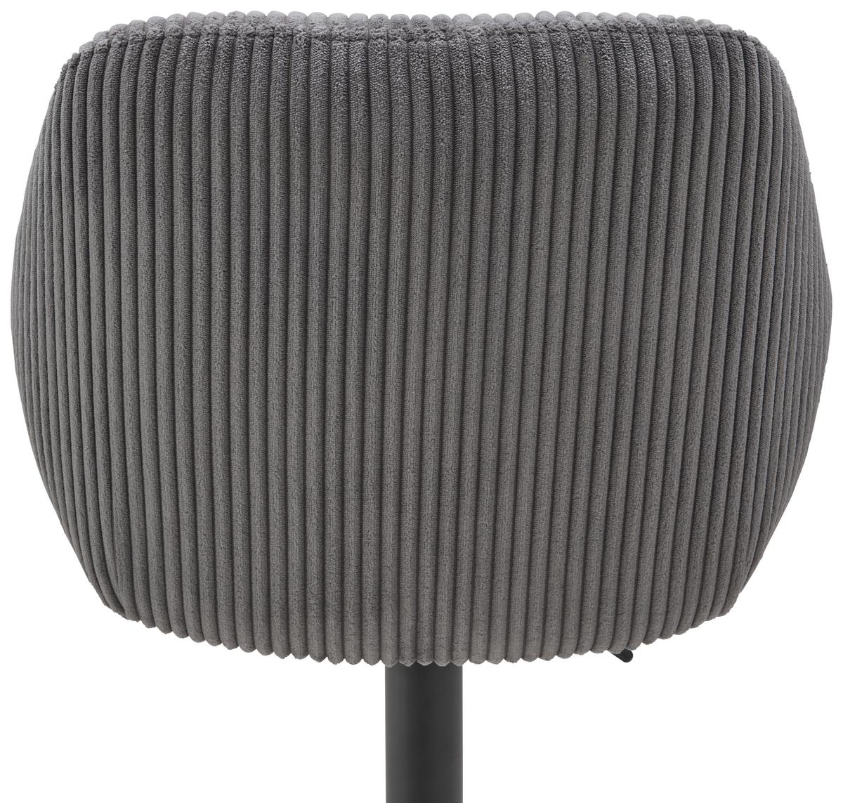 Barhocker Kiana - Schwarz/Grau, LIFESTYLE, Textil/Metall (44/95-117/55cm) - Livetastic