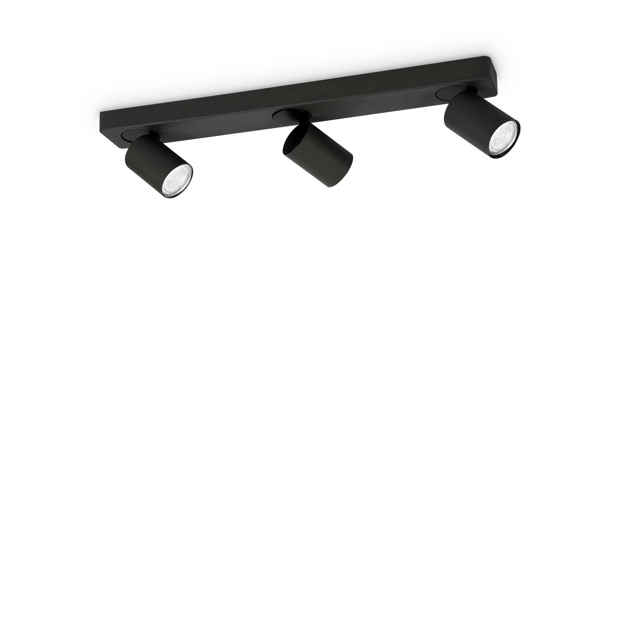 LED-Deckenleuchte Rudy Schwarz B: 12,5 cm - Schwarz, KONVENTIONELL, Metall (54/12,5/12,5cm) - Ideal Lux
