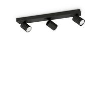 LED-Deckenleuchte Rudy Schwarz B: 12,5 cm - Schwarz, KONVENTIONELL, Metall (54/12,5/12,5cm) - Ideal Lux