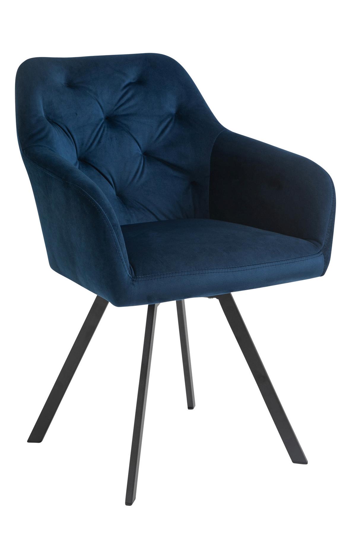 Tischgruppe Cognac/blau L: 160 Cm - Blau/Cognac, MODERN, Holz/Textil (160/85/77cm) - Livetastic