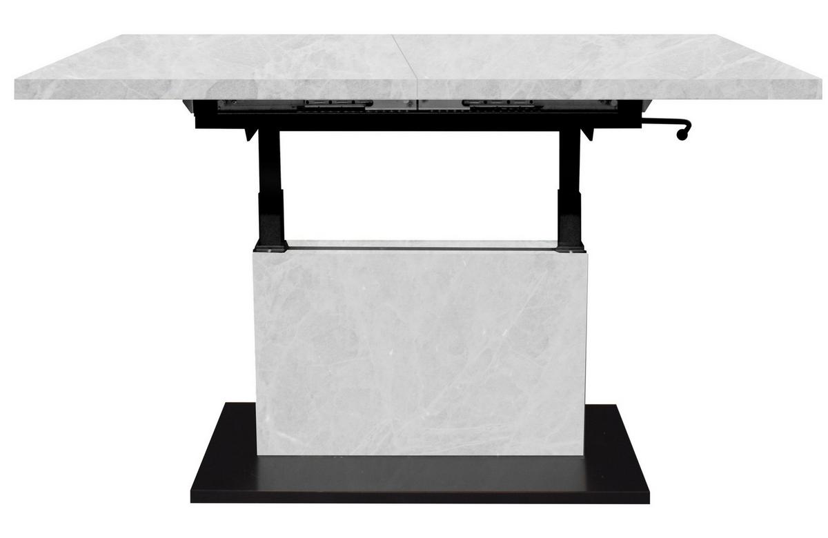 Couchtisch Lift Hellgrau/Schwarz B: 120 cm - Hellgrau/Schwarz, Design, Holzwerkstoff/Metall (120-160/56-75/70cm) - MID.YOU