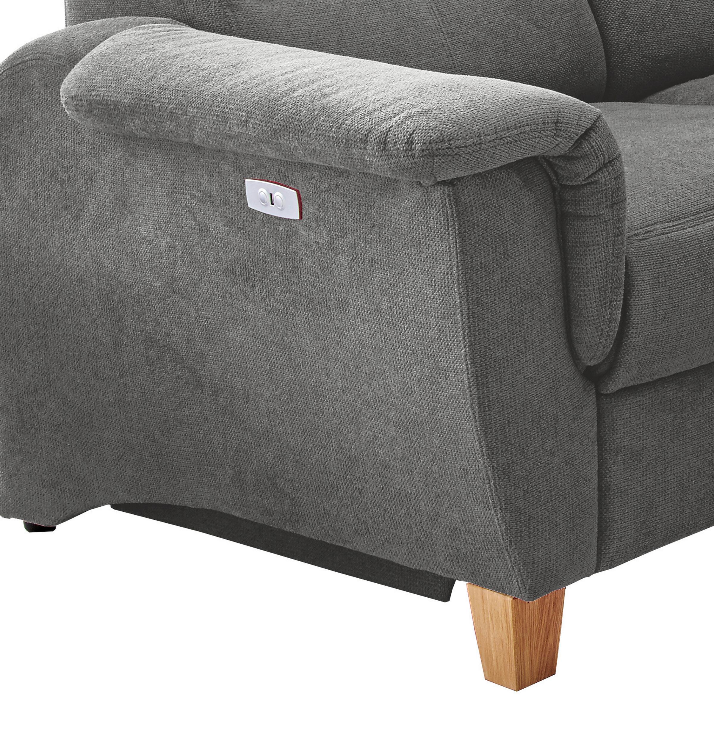 Ecksofa in Dunkelbraun mit USB-Anschluss