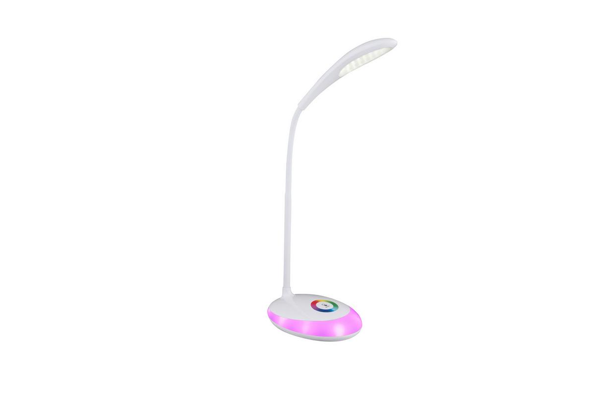 Tischlampe 58264 dimmbar Weiß - Weiß, Design, Kunststoff (30/11/48cm) - Globo