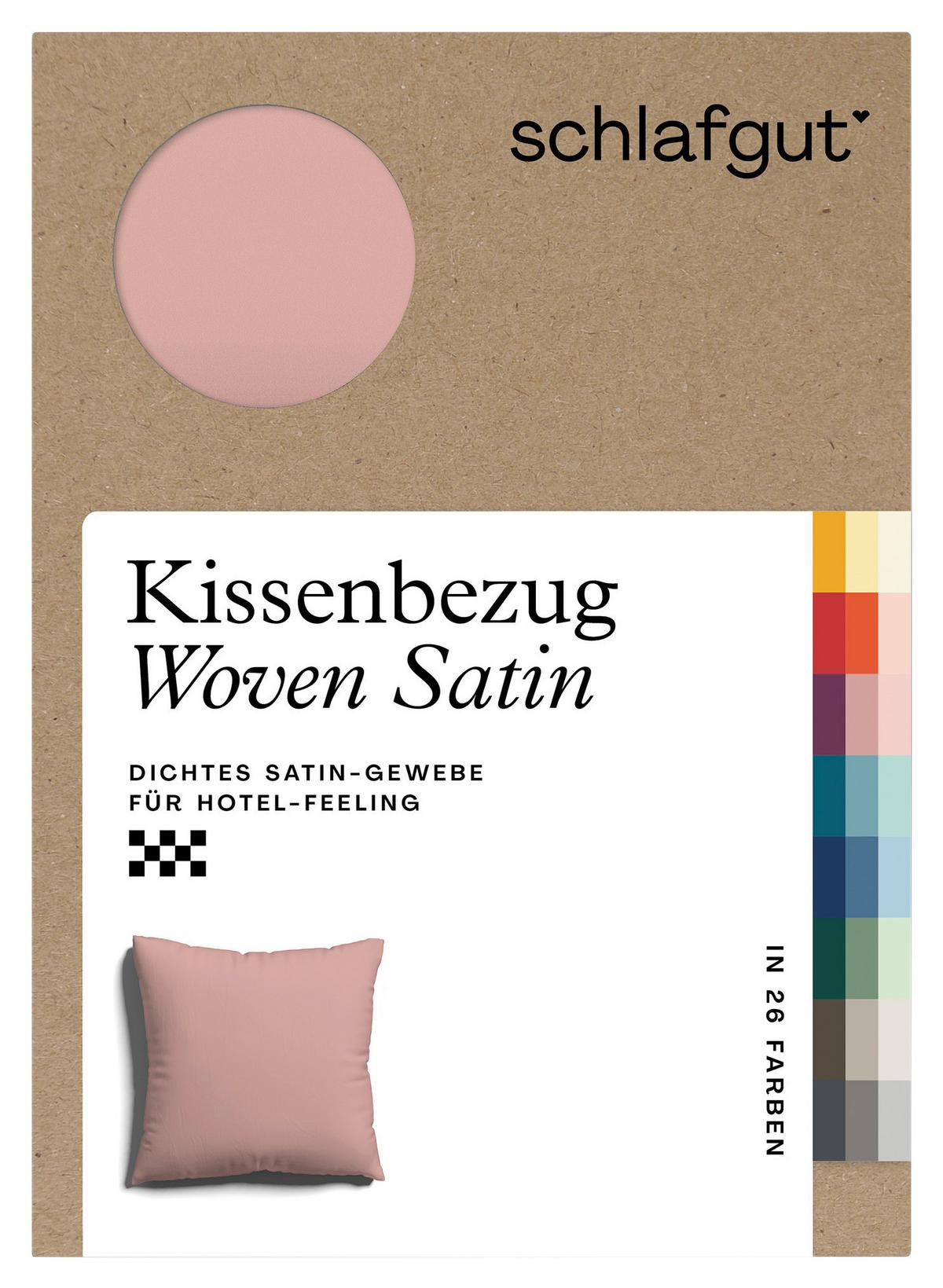 Kissenhülle Woven Satin - Dunkelrosa, Basics, Textil (40/40cm) - Schlafgut