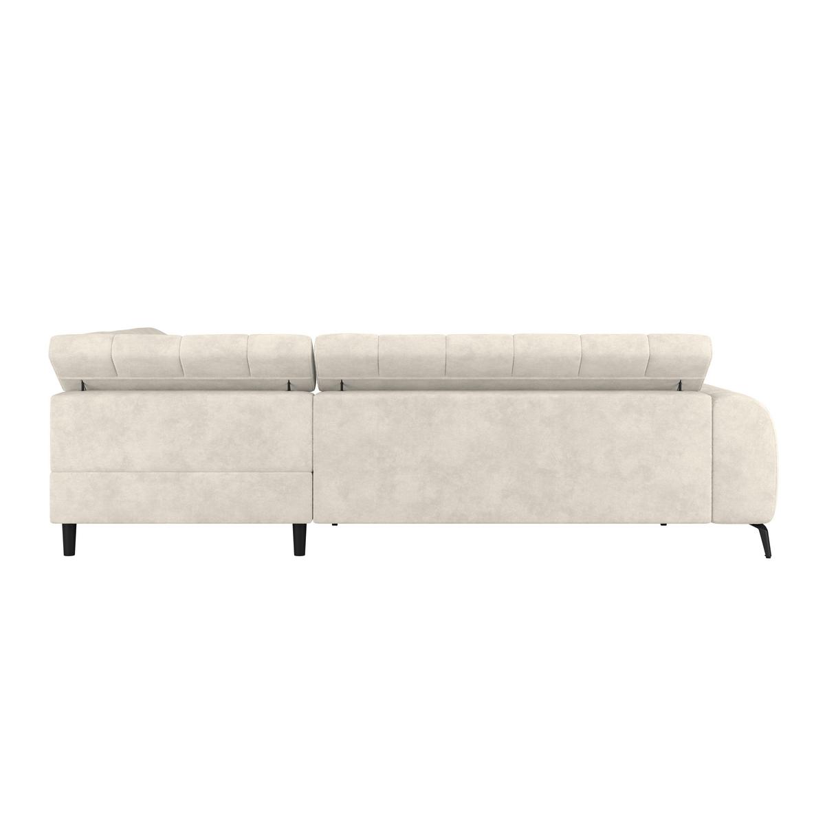 Ecksofa mit Schlaffunktio Volf cremefarben 261x203 cm - Creme/Schwarz, Trend, Kunststoff/Textil (261/203cm)