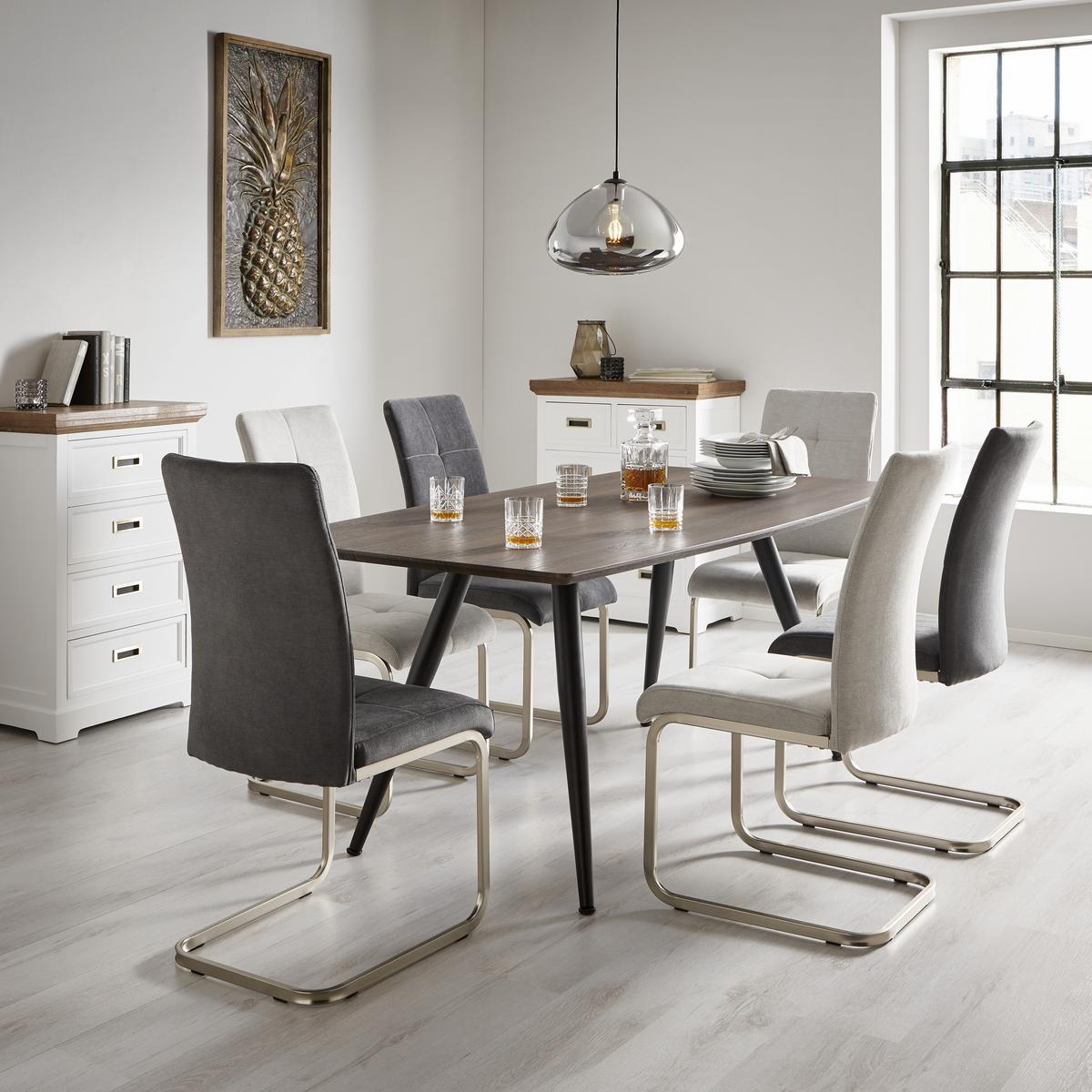 Židle Lucie - světle šedá/barvy chromu, Moderní, kov/dřevo (42,5/98/45cm) - Modern Living