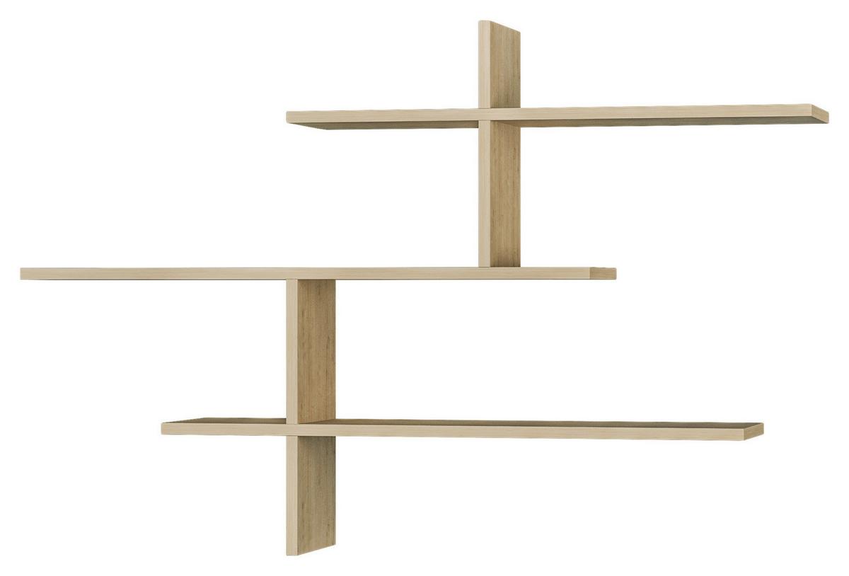 Wandregal Leo Regal - Eichefarben, Design, Holzwerkstoff (123/81/22cm) - Livetastic