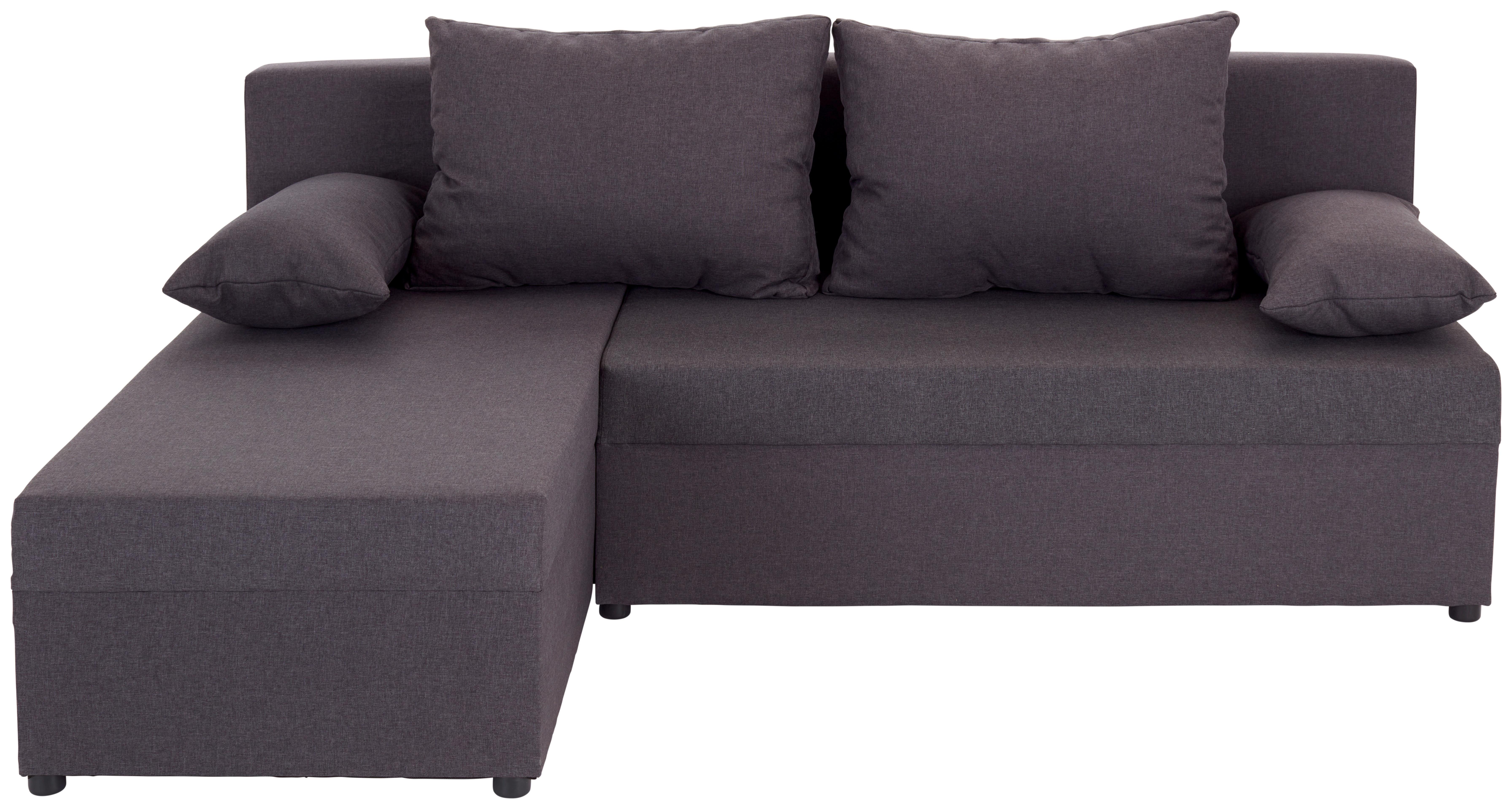 Rohová sedačka JON, šedá, oboustranná,lůžko,úl.prostor - šedá/černá, Design, textil/plast (147/195cm) - P & B